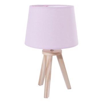 Atmosphera - Namizna svetilka TRIPOD 1xE14/40W/230V borovina/rožnata