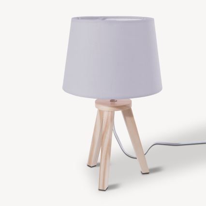 Atmosphera - Namizna svetilka TRIPOD 1xE14/40W/230V borovina/siva