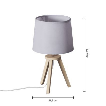 Atmosphera - Namizna svetilka TRIPOD 1xE14/40W/230V borovina/siva