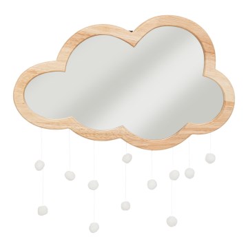 Atmosphera - Otroško stensko ogledalo CLOUD 40x36 cm iz kavčukovega lesa