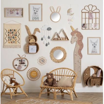 Atmosphera - Otroško stensko ogledalo RABBIT 37x24 cm iz bambusa