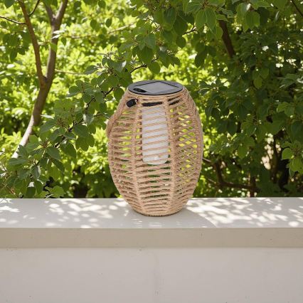 Atmosphera - Sončna LED lanterna GINA, 1,2 V, 800 mAh, IP44, iz jute