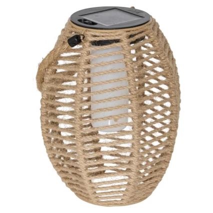 Atmosphera - Sončna LED lanterna GINA, 1,2 V, 800 mAh, IP44, iz jute