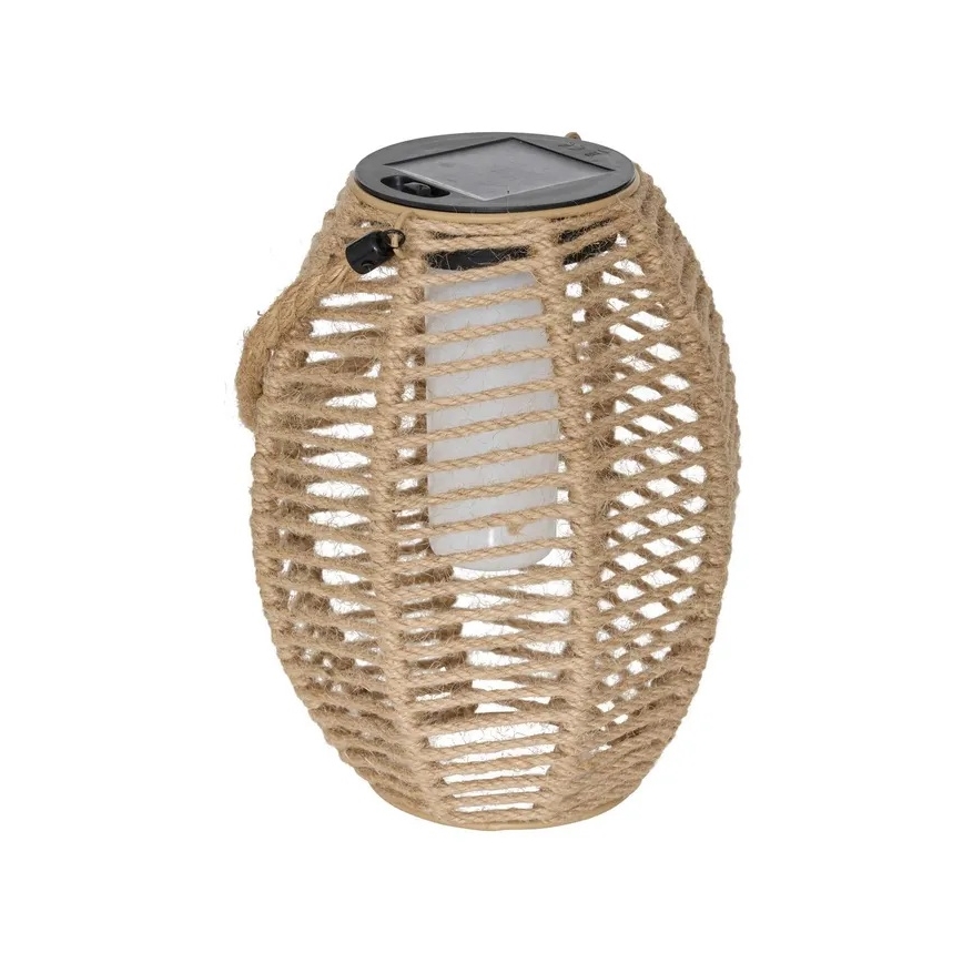 Atmosphera - Sončna LED lanterna GINA, 1,2 V, 800 mAh, IP44, iz jute