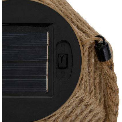 Atmosphera - Sončna LED lanterna GINA, 1,2 V, 800 mAh, IP44, iz jute