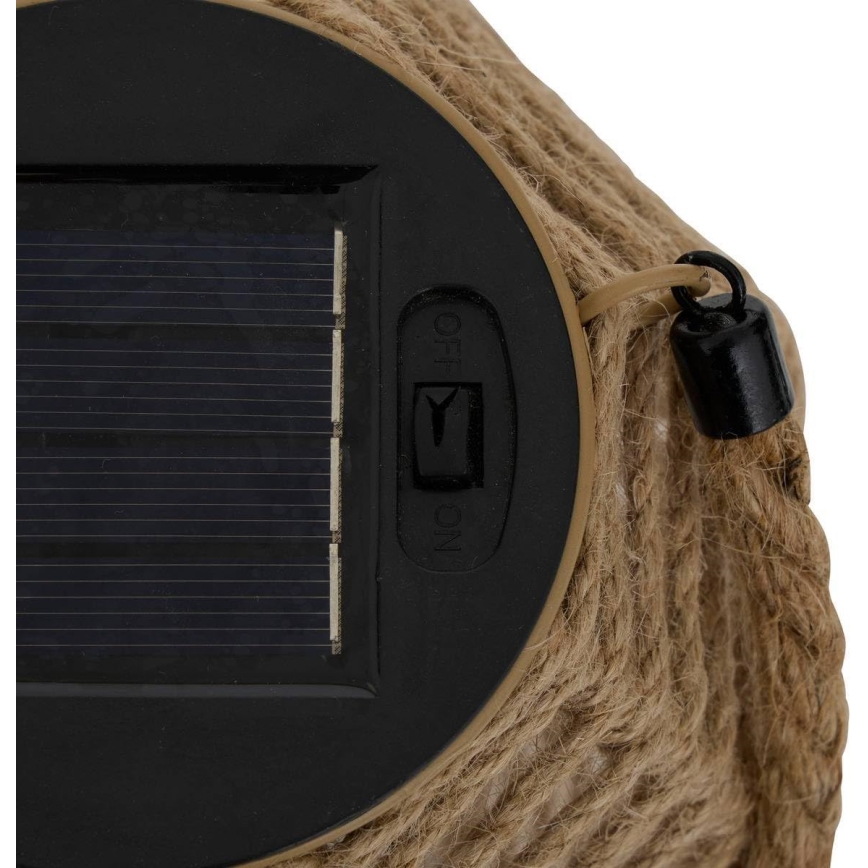Atmosphera - Sončna LED lanterna GINA, 1,2 V, 800 mAh, IP44, iz jute