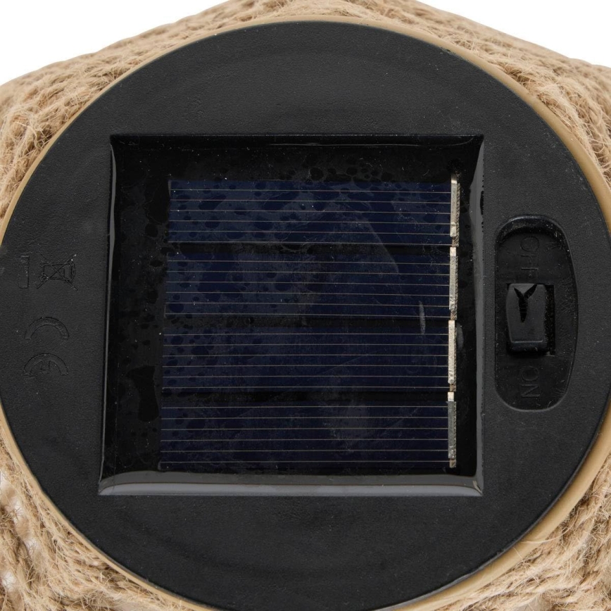 Atmosphera - Sončna LED lanterna GINA, 1,2 V, 800 mAh, IP44, iz jute
