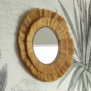 Atmosphera - Stensko ogledalo ALBA premera 57 cm iz rafije