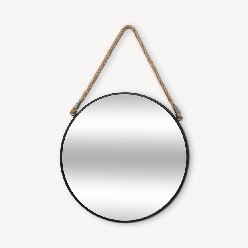 Atmosphera - Stensko ogledalo EDEN pr. 38 cm črna