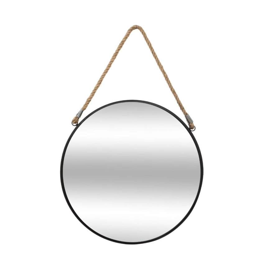 Atmosphera - Stensko ogledalo EDEN pr. 38 cm črna