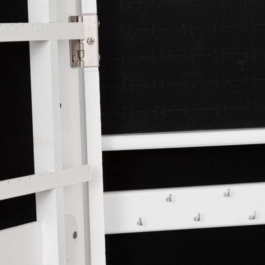 Atmosphera - Stoječe ogledalo z omarico za nakit KRISTIN 146,8 x 37 cm belo