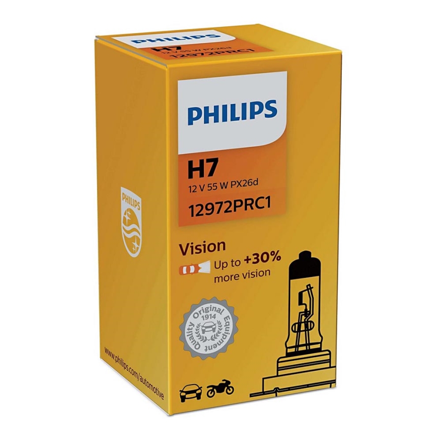 Avto žarnica Philips VISION 12972PRC1 H7 PX26d/55W/12V 3200K