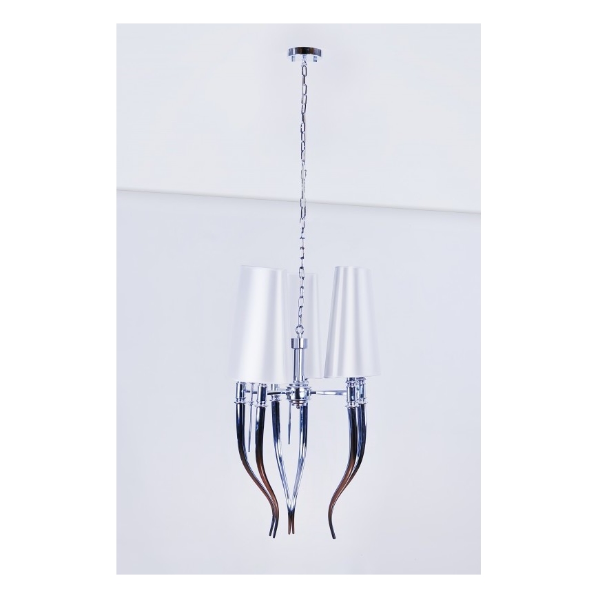 Azzardo AZ0028 - Lestenec na verigi DIABLO 6xE14/11W/230V bela