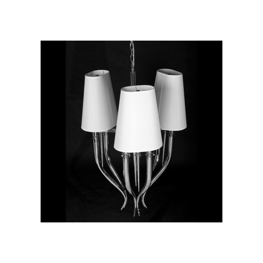 Azzardo AZ0028 - Lestenec na verigi DIABLO 6xE14/11W/230V bela