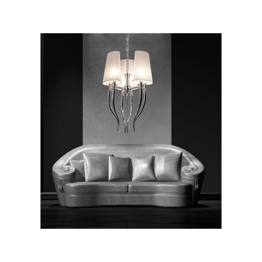 Azzardo AZ0028 - Lestenec na verigi DIABLO 6xE14/11W/230V bela