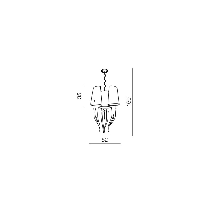 Azzardo AZ0028 - Lestenec na verigi DIABLO 6xE14/11W/230V bela