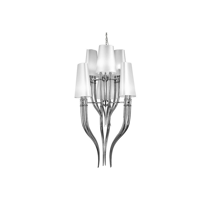 Azzardo AZ0173 - Lestenec na verigi DIABLO 12xE14/11W/230V bela