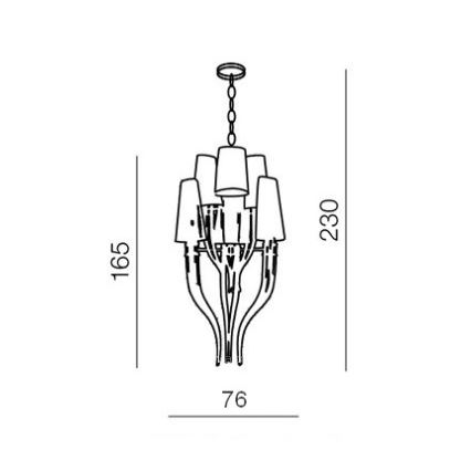 Azzardo AZ0173 - Lestenec na verigi DIABLO 12xE14/11W/230V bela