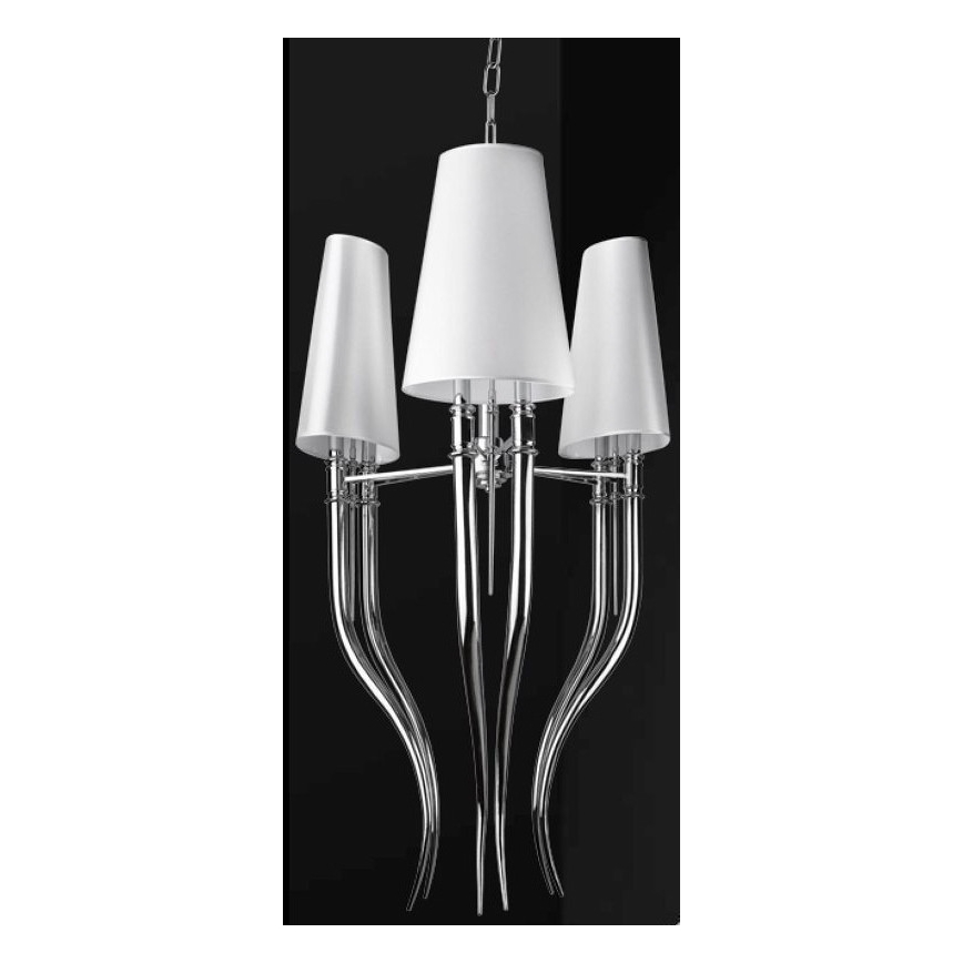 Azzardo AZ1232 - Lestenec na verigi DIABLO 6xE14/11W/230V bela
