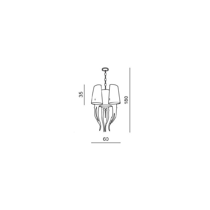 Azzardo AZ1232 - Lestenec na verigi DIABLO 6xE14/11W/230V bela