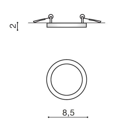 Azzardo AZ2832 - LED Kopalniška vgradna svetilka SLIM 1xLED/6W/230V IP44
