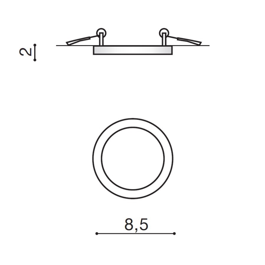 Azzardo AZ2832 - LED Kopalniška vgradna svetilka SLIM 1xLED/6W/230V IP44