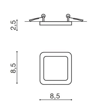 Azzardo AZ2833 - LED Kopalniška vgradna svetilka SLIM 1xLED/6W/230V IP44 CRI 90