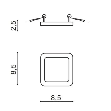 Azzardo AZ2833 - LED Kopalniška vgradna svetilka SLIM 1xLED/6W/230V IP44