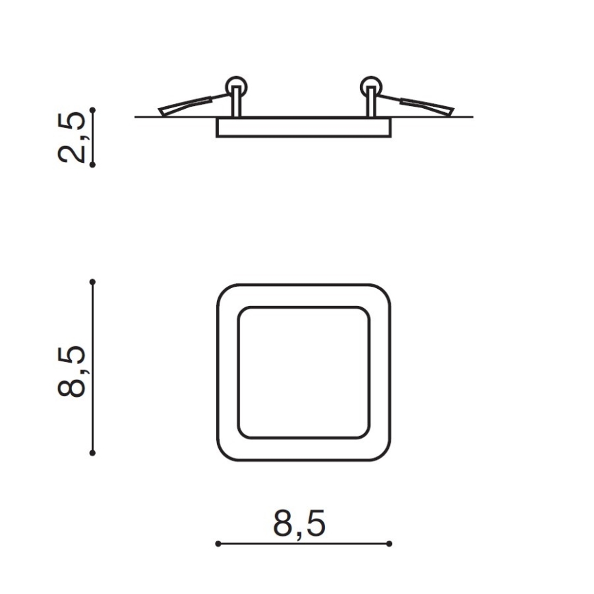 Azzardo AZ2833 - LED Kopalniška vgradna svetilka SLIM 1xLED/6W/230V IP44 CRI 90