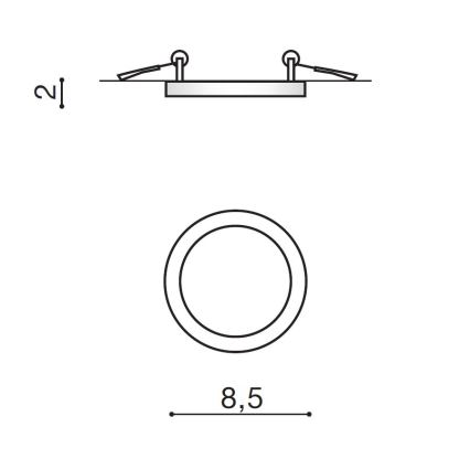 Azzardo AZ2835 - LED Kopalniška vgradna svetilka SLIM 1xLED/6W/230V IP44