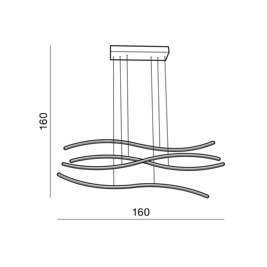 Azzardo AZ2913 - Zatemnjiva LED viseča svetilka na kablu WAVES LED/70W/230V