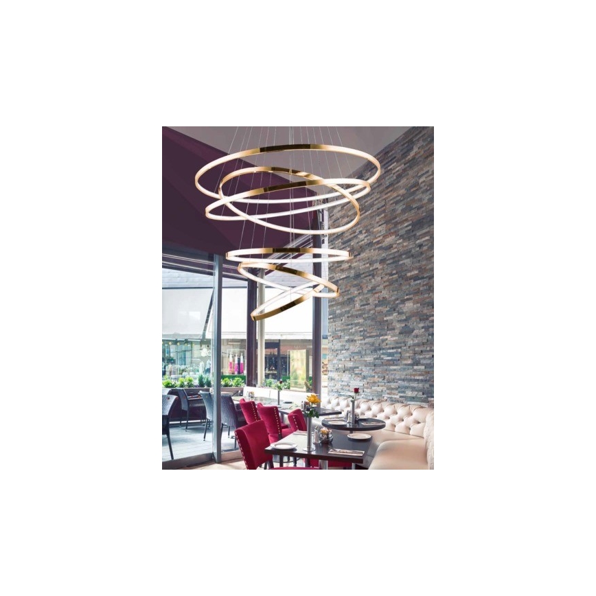 Azzardo AZ2921 - LED Zatemnitveni lestenec na vrvici WHEEL 6xLED/140W/230V