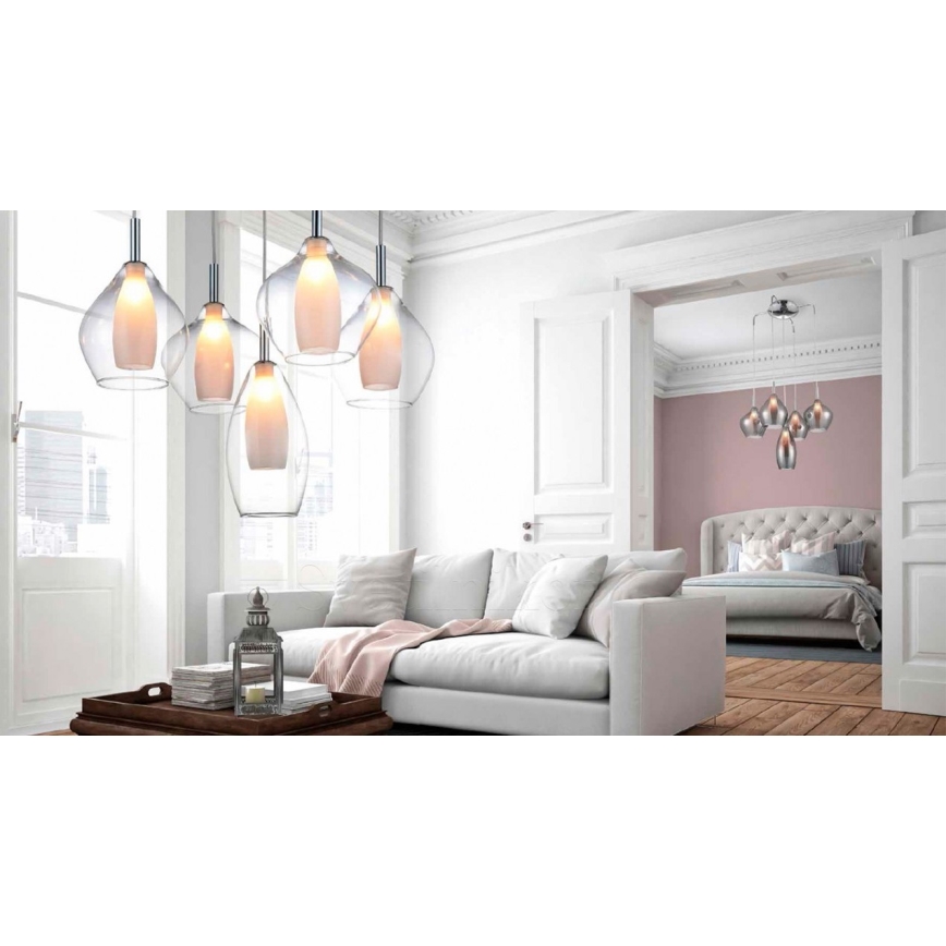 Azzardo AZ3075 - Lestenec na vrvici AMBER 3xG9/40W/230V