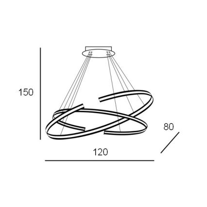 Azzardo AZ3356 - LED Zatemnitveni lestenec na vrvici ALESSIA LED/100W/230V