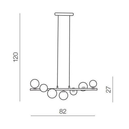 Azzardo AZ4406 - Lestenec na vrvici SYBILLA 7xG9/25W/230V črna