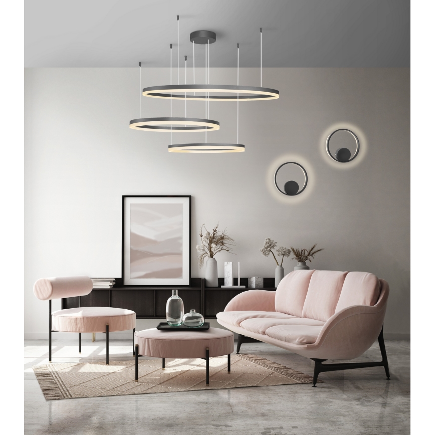 Azzardo AZ4707 - LED lestenec na kablu HALO LED/130W/230V črna