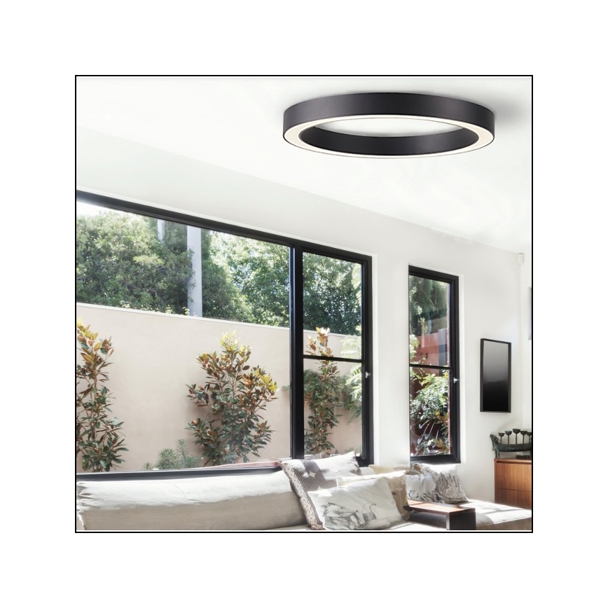 Azzardo AZ5041 - LED Zatemnitvena stropna svetilka MARCO LED/100W/230V črna + Daljinski upravljalnik