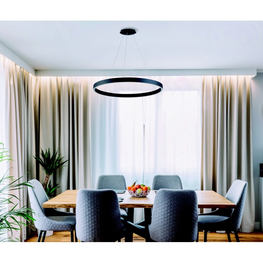 Azzardo AZ5050 - LED Zatemnitveni lestenec na vrvici MARCO LED/80W/230V črna + Daljinski upravljalnik