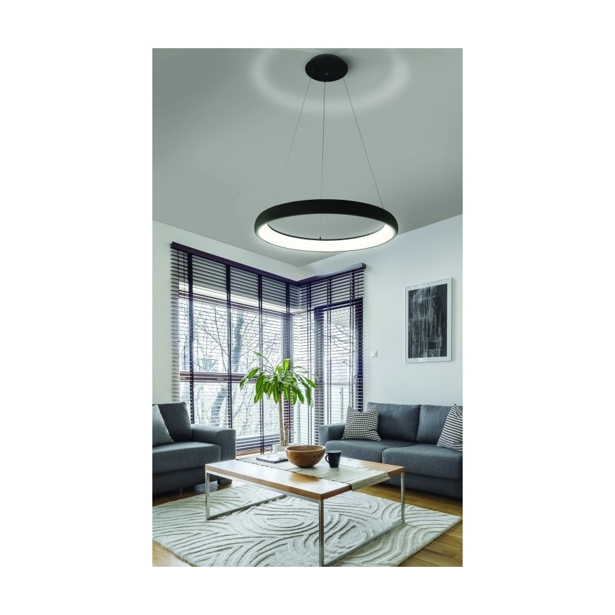 Azzardo AZ5063 - LED Zatemnitveni lestenec na vrvici ANTONIO LED/50W/230V črna + Daljinski upravljalnik