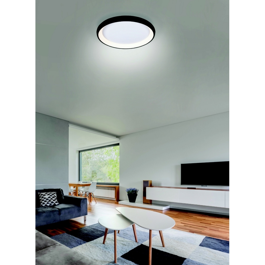 Azzardo AZ5069 - LED Zatemnitvena stropna svetilka ANTONIO LED/32W/230V črna + Daljinski upravljalnik