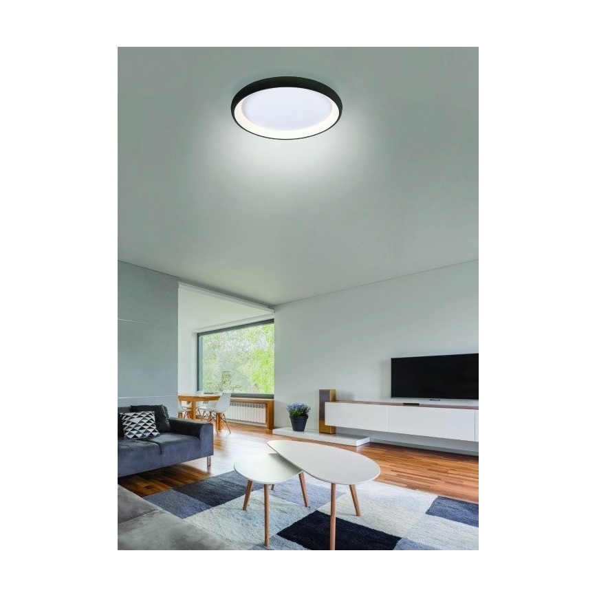 Azzardo AZ5075 -LED Zatemnitvena stropna svetilka ANTONIO LED/80W/230V črna + Daljinski upravljalnik