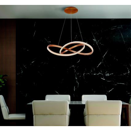 Azzardo AZ5097 - LED Zatemnitveni lestenec na vrvici INFINITY LED/80W/230V zlata + Daljinski upravljalnik