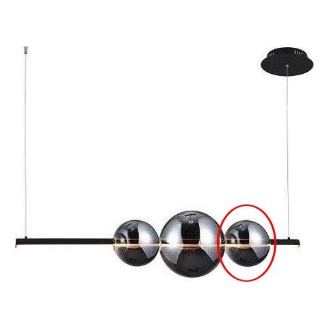 Azzardo - Nadomestno steklo za lestenec SANDRA črna/krom - majhno pr. 15 cm