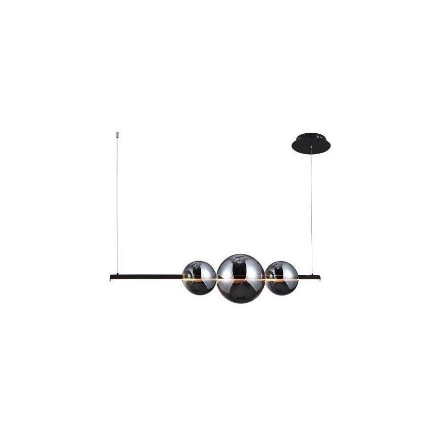 Azzardo - Nadomestno steklo za lestenec SANDRA črna/krom - majhno pr. 15 cm