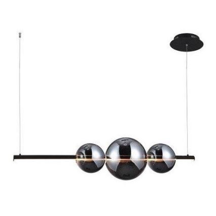 Azzardo - Nadomestno steklo za lestenec SANDRA črna/krom - velik pr. 22 cm