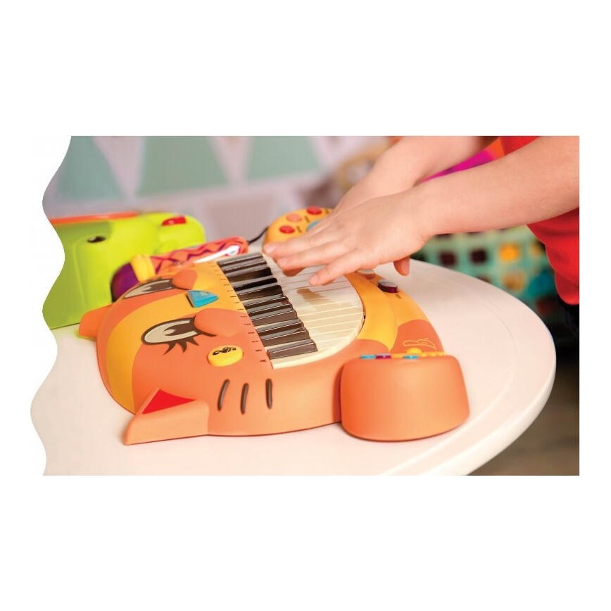 B-Toys - Otroški klavir z mikrofonom Cat 4xAA