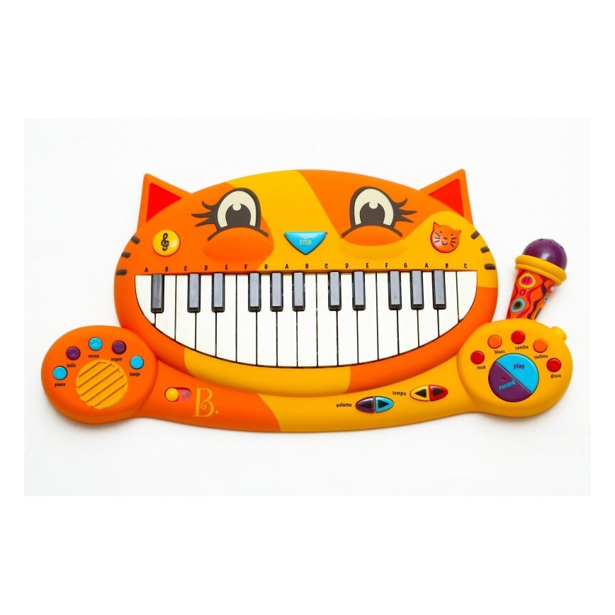 B-Toys - Otroški klavir z mikrofonom Cat 4xAA