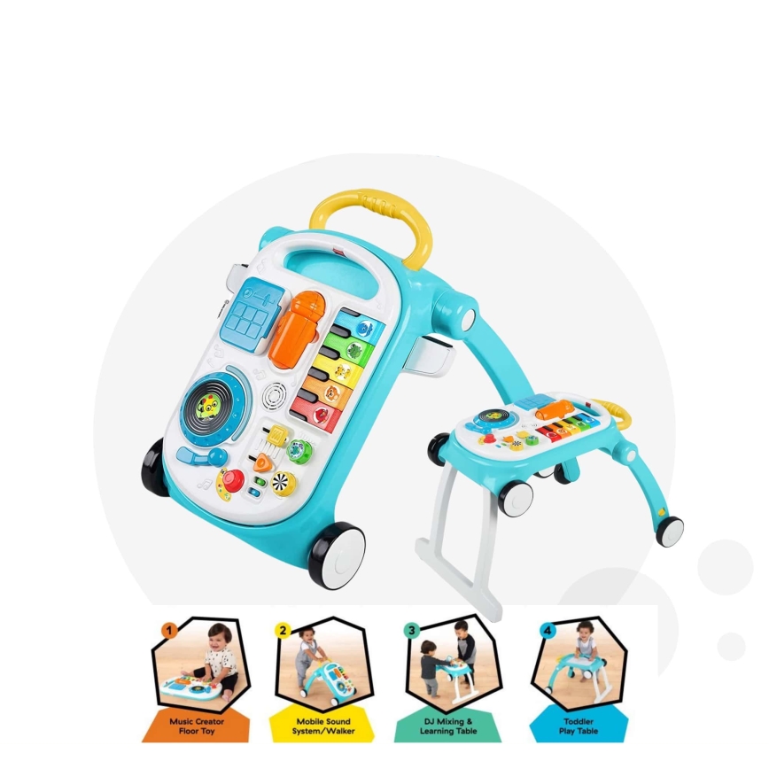 Baby Einstein - Otroška hojica z aktivnostmi 4v1 MUSICAL MIX ‘N ROLL 3xAA
