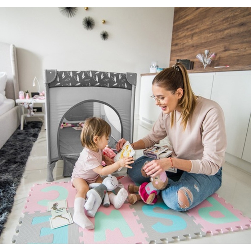 BabyOno - Potovalna posteljica BASIC siva