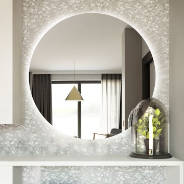 Baltica Design - Kopalniško stensko LED ogledalo z osvetlitvijo BRIGHT LED/15W/230V 6500K premer 90 cm IP65